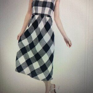 Navy and White Buffalo plaid ladies sundress with smocked bodice size XL New